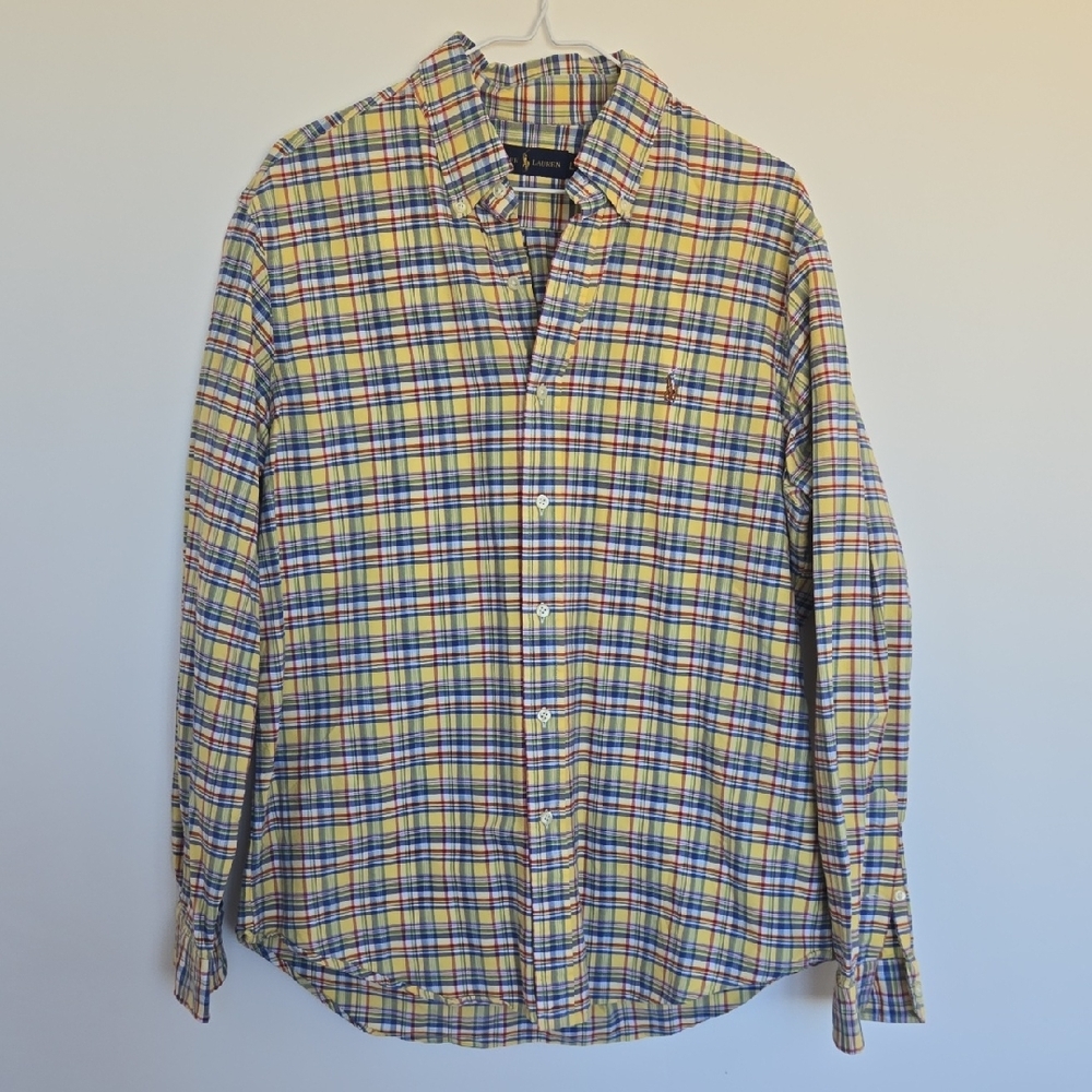 Ralph Lauren Men's Yellow Plaid Shirt